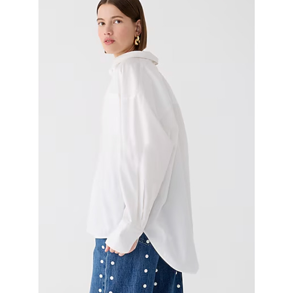 NWT J. Crew Etienne Oversized Oxford Shirt M White Blouse Top BY733 J.Crew - Picture 5 of 7